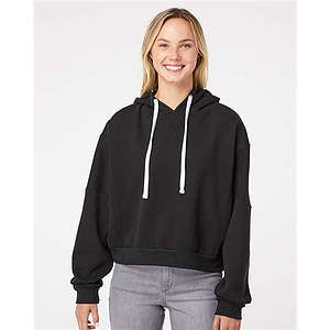 Women's Sueded Fleece Crop Hooded Sweatshirt - W21751