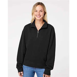 Women's Sueded Fleece Quarter-Zip Sweatshirt - W22713
