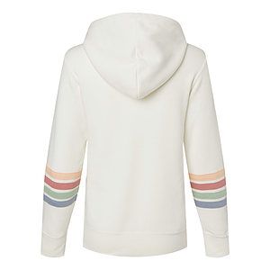 Women's Striped Sleeves Full-Zip Hooded Sweatshirt - W22732