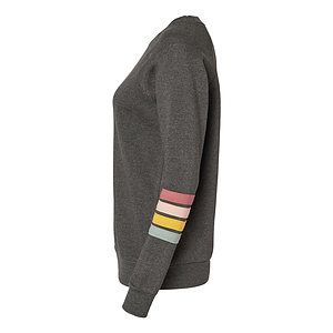 Women's Striped Sleeves Crewneck Sweatshirt - W23152