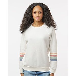 Women's Striped Sleeves Crewneck Sweatshirt - W23152