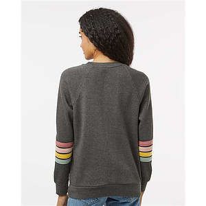 Women's Striped Sleeves Crewneck Sweatshirt - W23152