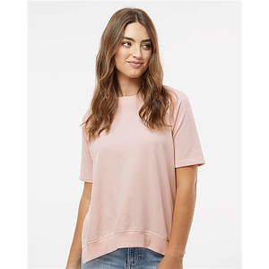Women's French Terry Short Sleeve Crewneck Sweatshirt - W23711