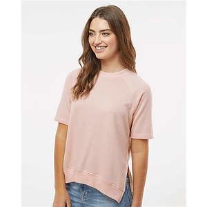Women's French Terry Short Sleeve Crewneck Sweatshirt - W23711