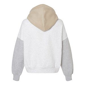 Women's Sueded Fleece Colorblocked Crop Hooded Sweatshirt - W23716