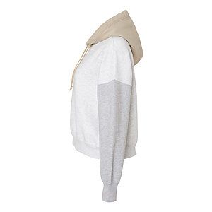Women's Sueded Fleece Colorblocked Crop Hooded Sweatshirt - W23716