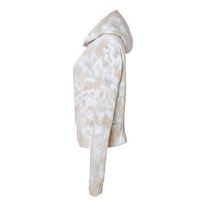 Women's Sueded Fleece Tie-Dyed Crop Hooded Sweatshirt - W23718