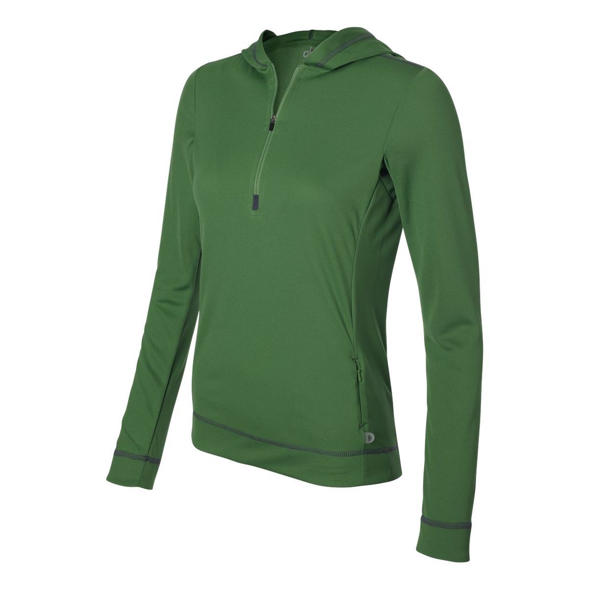 Promotional Women's long sleeve halfzip hooded pullover w3002