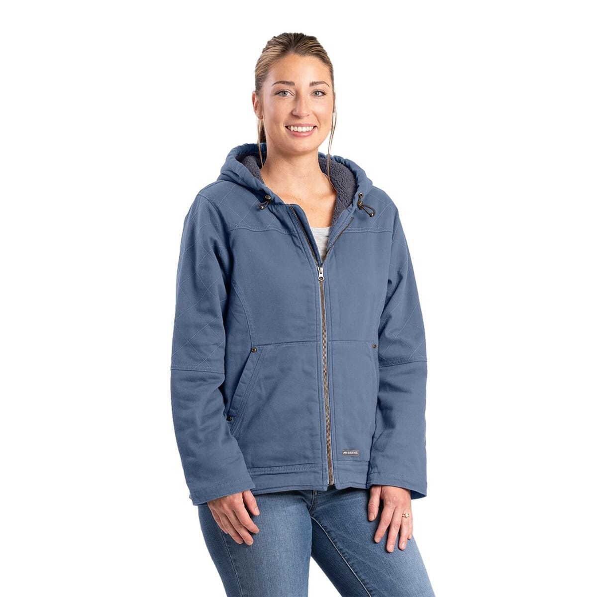 Women's Sherpa-Lined Twill Hooded Jacket - WHJ48