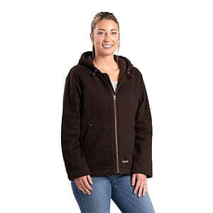 Women's Sherpa-Lined Twill Hooded Jacket - WHJ48