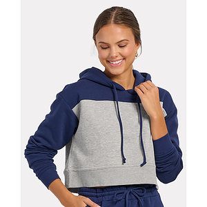 Women's Cropped Fleece Hooded Sweatshirt - BW5404