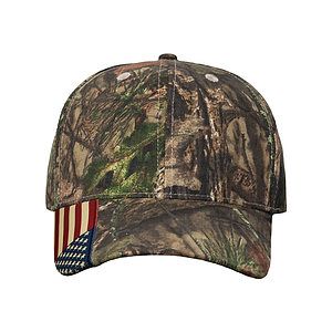 Camo Woven USA Flag Cap - LC350
