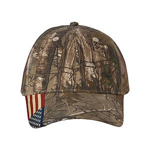 Camo Woven USA Flag Mesh Cap - LC350M