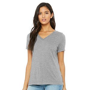 Women's Relaxed Heather CVC V-Neck Tee - 6405CVC