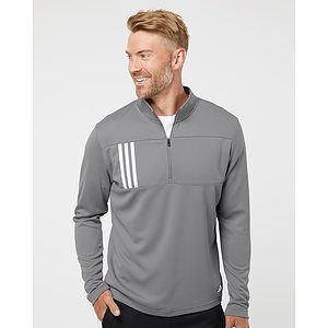 Men's 3-Stripes Double-Knit Quarter-Zip Pullover - A482