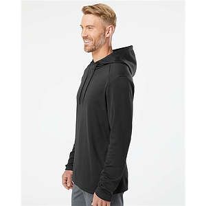 Men's Textured Mixed Media Midweight Hooded Sweatshirt - A530