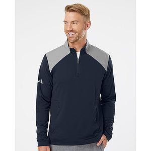 Men's Textured Mixed Media Quarter-Zip Pullover - A532