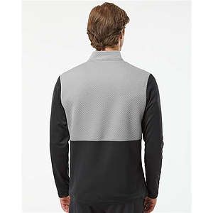 Men's Textured Mixed Media Quarter-Zip Pullover - A532
