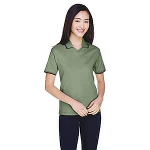 Women's Tipped Perfect Pima Interlock Polo - D140W