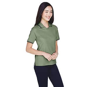 Women's Tipped Perfect Pima Interlock Polo - D140W