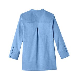 Women's Crown Collection® Stretch Pinpoint Chambra Three-Quarter Sleeve Shirt - DG562W