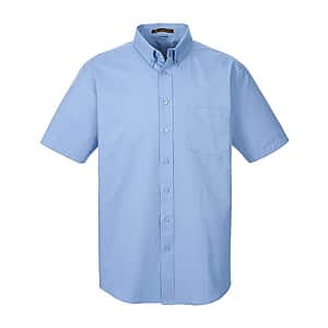 Foundation Short Sleeve Cotton Twill Dress Shirt with Teflon - M582