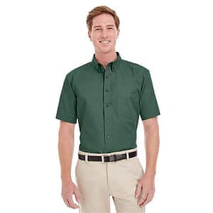 Foundation Short Sleeve Cotton Twill Dress Shirt with Teflon - M582