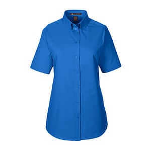 Women's Foundation Cotton Short Sleeve Twill Dress Shirt with Teflon - M582W