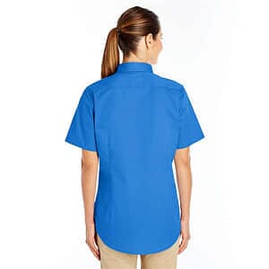 Women's Foundation Cotton Short Sleeve Twill Dress Shirt with Teflon - M582W