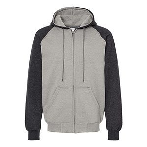 Fleece Raglan Hooded Full-Zip Sweatshirt - KF4048
