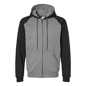 Fleece Raglan Hooded Full-Zip Sweatshirt - KF4048