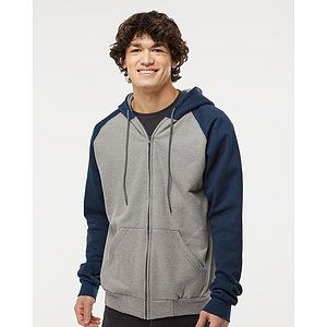 Fleece Raglan Hooded Full-Zip Sweatshirt - KF4048