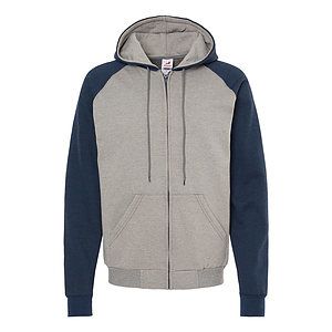 Fleece Raglan Hooded Full-Zip Sweatshirt - KF4048