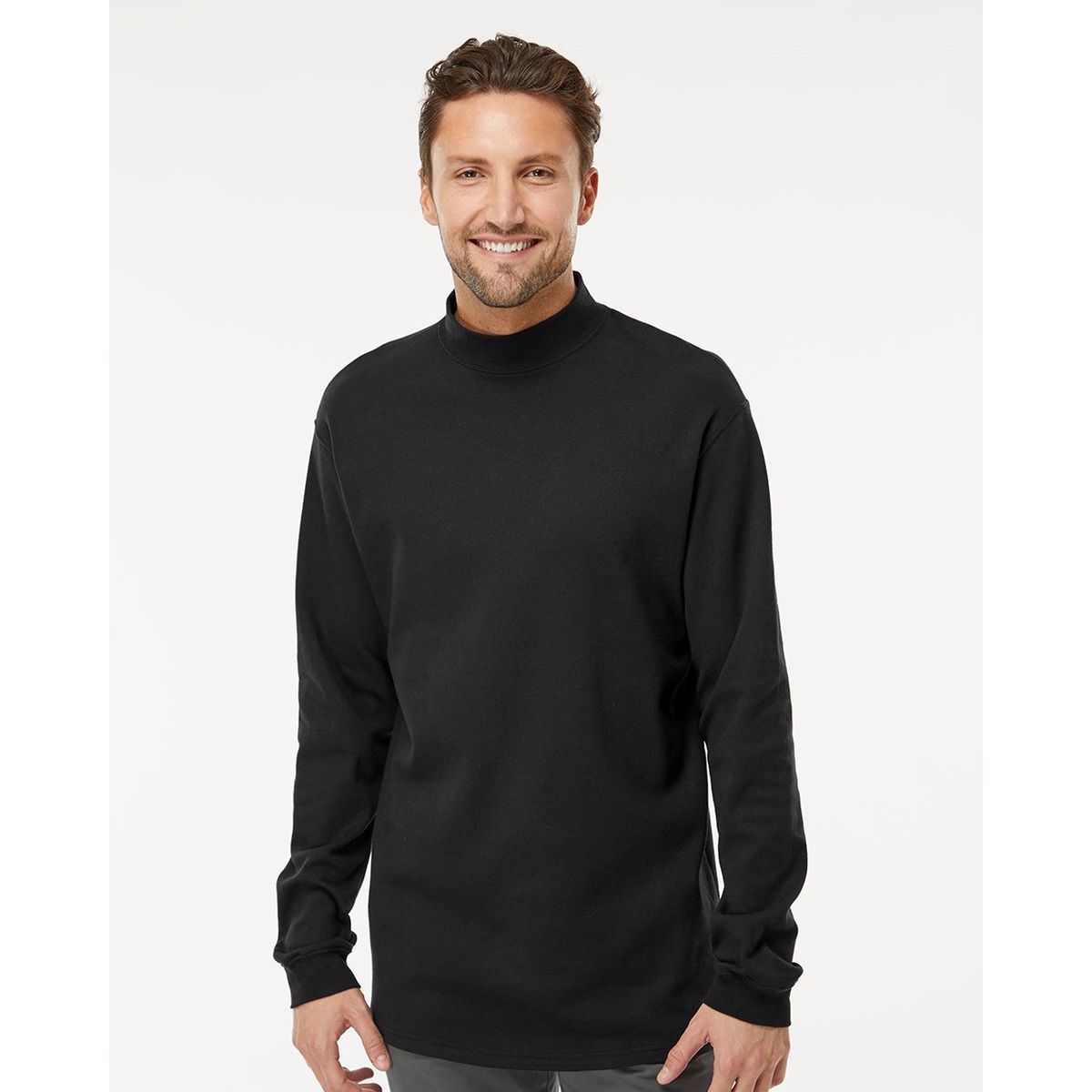 Jersey Interlock Mockneck Long Sleeve T-Shirt - KF4600