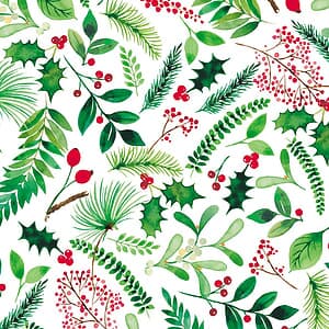 Holly & Berries Gift Wrap - 30"x150'