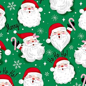 Santa & Candy Canes Gift Wrap - 30"x150'