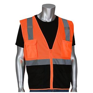 Five Pocket Black Bottom Front Value Mesh Vest
