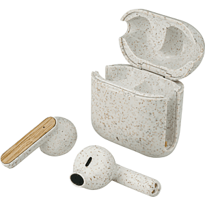 EarthTrendz™ Wheat Straw & Bamboo Earbuds & Case