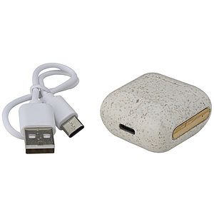EarthTrendz™ Wheat Straw & Bamboo Earbuds & Case
