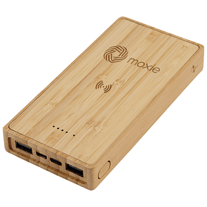 Bamboo 10,000mAh Solar/Wireless Powerbank