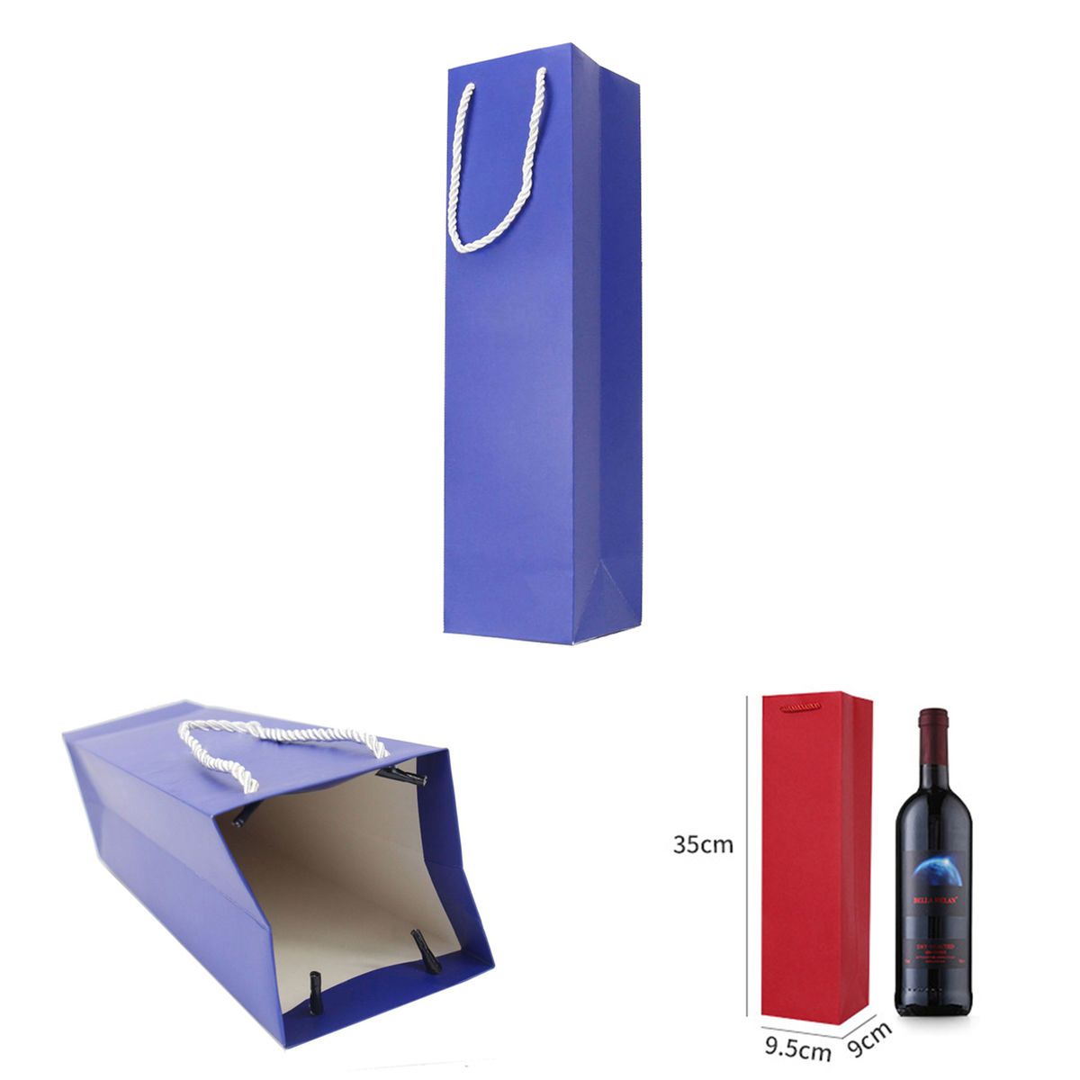 Single BottleWine Tote Paper Bag