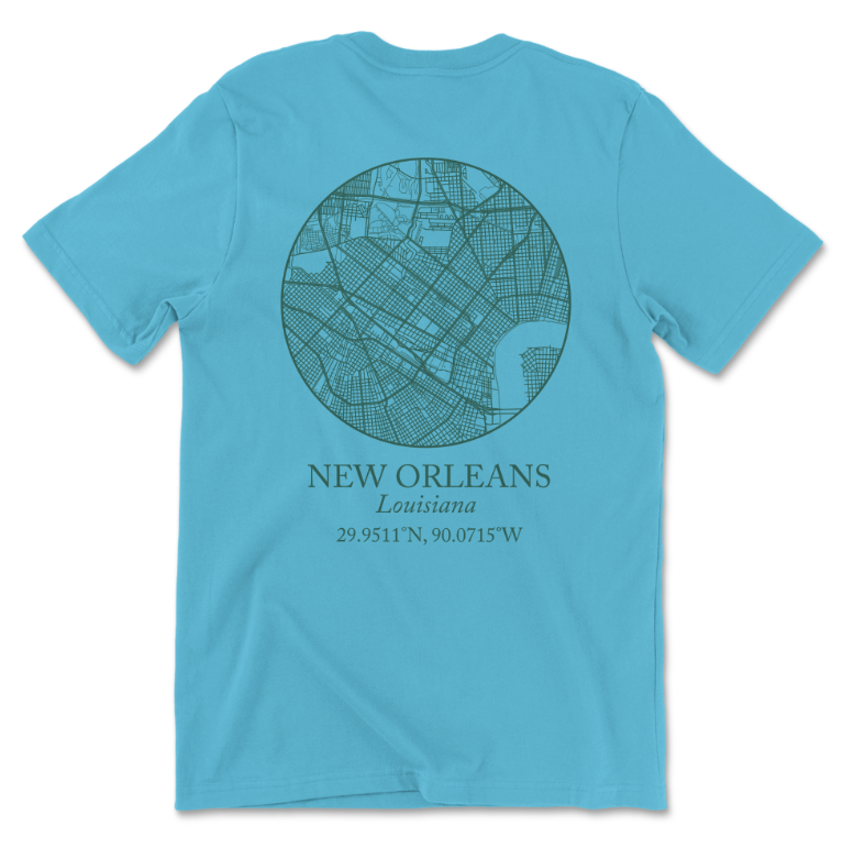 NOLA Map Tee - Ocean