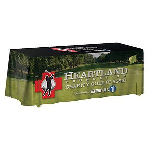 8-Ft. NON-FITTED Table Cover Multi-Panel Print, Full Bleed Or Custom Fabric Color