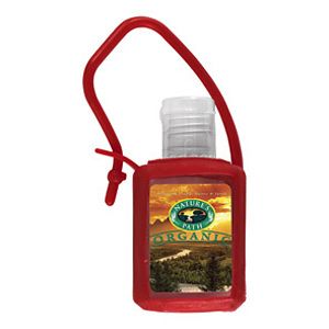 0.50 oz/ 15 ml Travel Strap Square Anitbacterial Hand Sanitizer - Custom