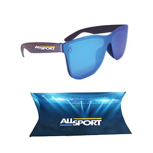 Reflective Rimless Sunglasses With Wood Tone Arms