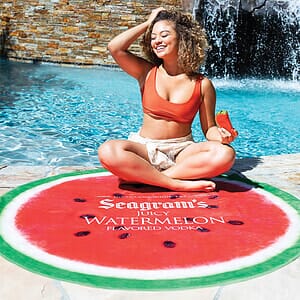 Round Subli-Plush Velour Beach Towel