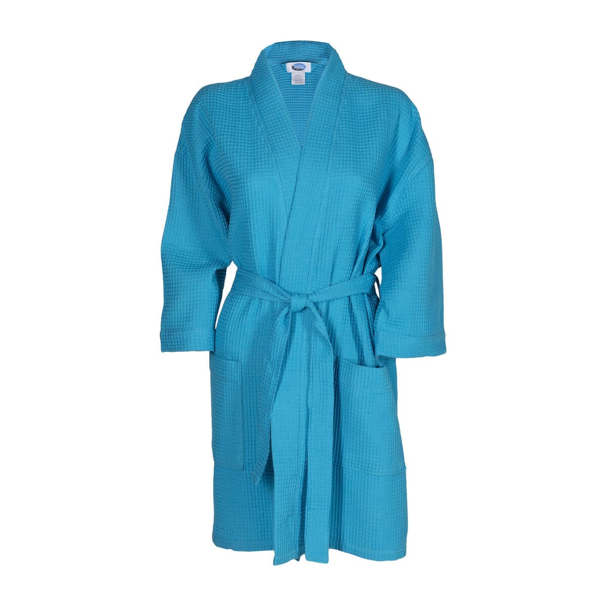 Thigh Length Waffle Weave Kimono Robe