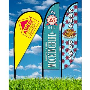 Zoom 3 Flags w/ Stand- 10ft Single Sided Graphic