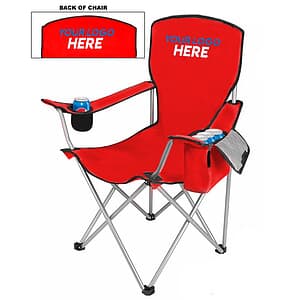 Cool Camping Chair With Side Pocket Cooler - Includes Full Color Logo