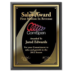 Full Color Plaque (9" x 12") with Gold or Silver Aluminum Mount